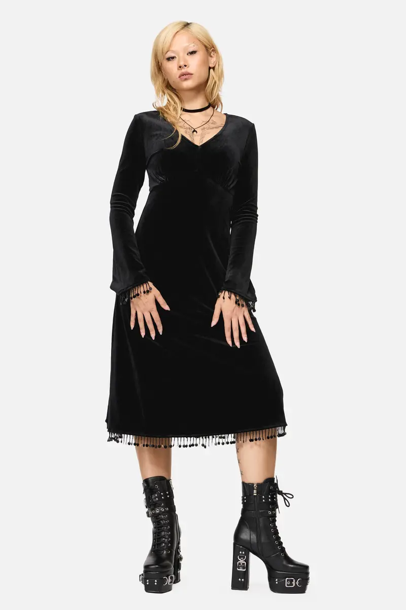 Wingspan Goth Midi Dress 1