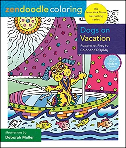 Zendoodle Coloring, Dogs On Vacation 1
