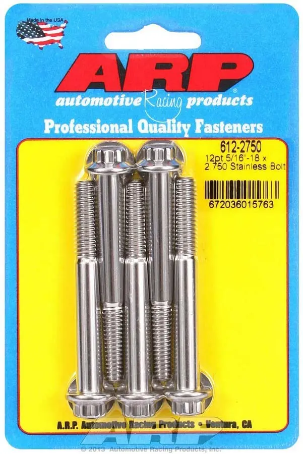 Arp Stainless Steel Bolt Kit – 12-Point, 5/16-18 X 2.75-Inch Fasteners 1