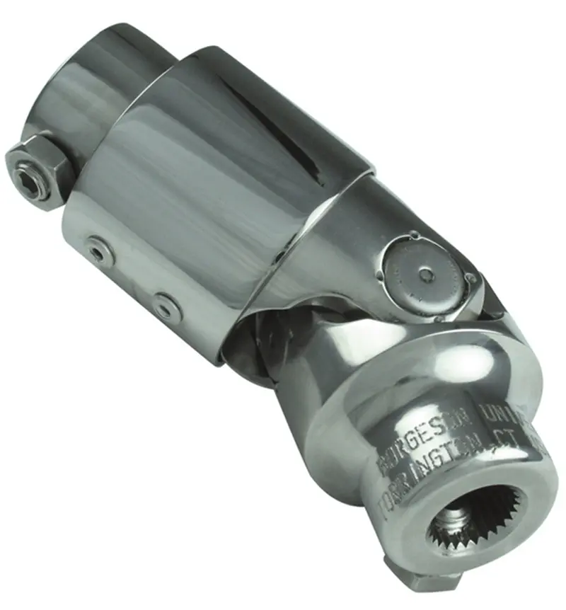 Borgeson 164925 Polished Stainless Steel Steering U-Joint And Vibration Damper (3/4" Dd × 11/16"-36) 1