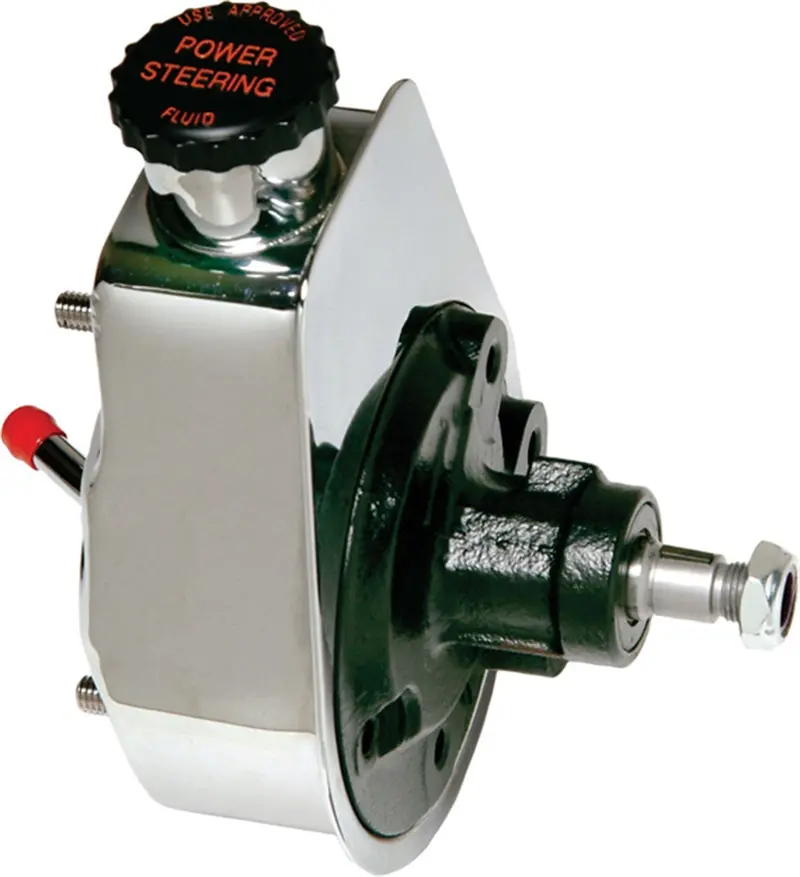 Borgeson Saginaw Self-Contained Power Steering Pump – Chrome Finish 1