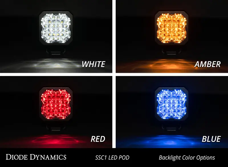 Diode Dynamics Stage Series C1 Led Pod Pro – White Wide Beam, Single Unit 1