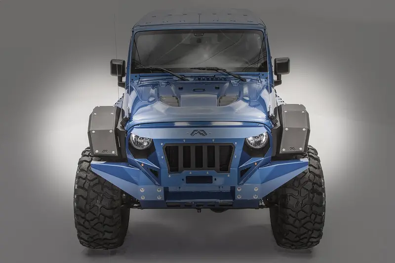 Fab Fours Jk1006-1 Full-Width Front Fender Flares With Two-Tone Black Powder Coating 1