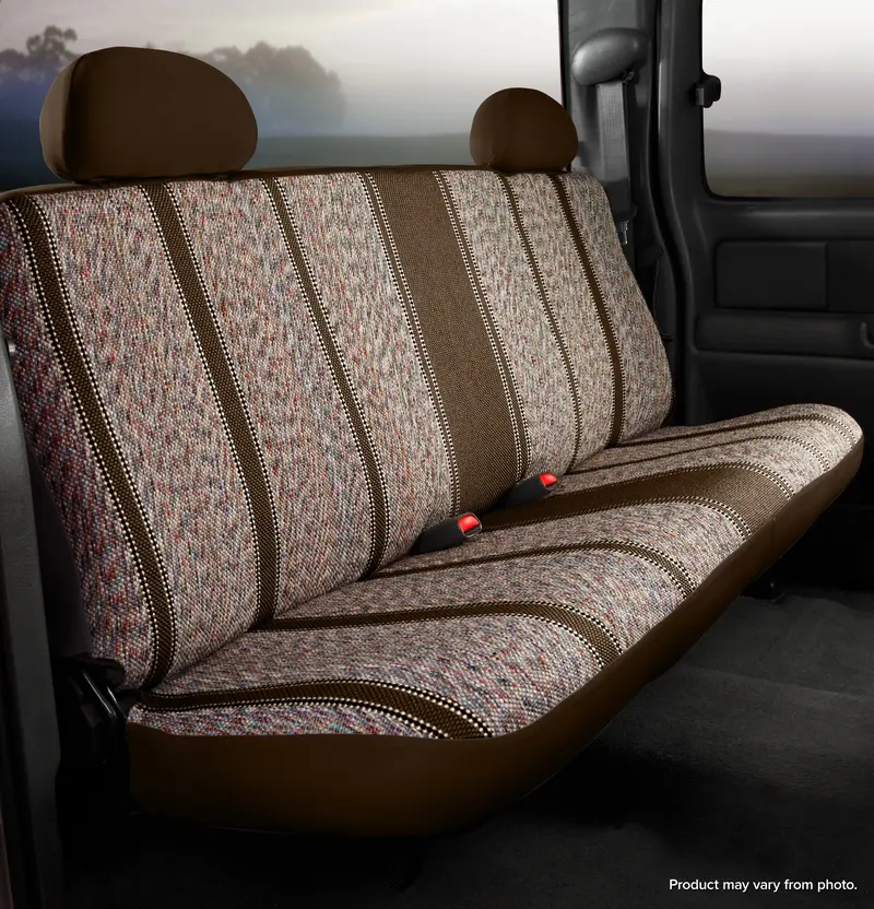 Fia Tr47-21 Brown Saddle Blanket Bench Seat Covers For Jeep Wrangler – Cushion Cut-Out Design 1