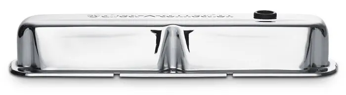 Proform Chrome Steel Valve Covers – 440-301, Direct-Fit La/Small Block Chevy Engines, Logo Embossed 1