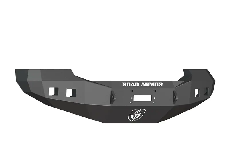 Road Armor 605R0B Stealth Winch Bumper – Satin Black Steel, Square Fog Light Cutouts 1