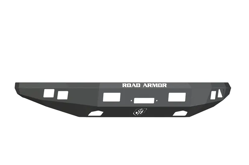 Road Armor 614R0B Stealth Steel Front Winch Bumper – Satin Black Finish With Square Fog Light Cutouts 1