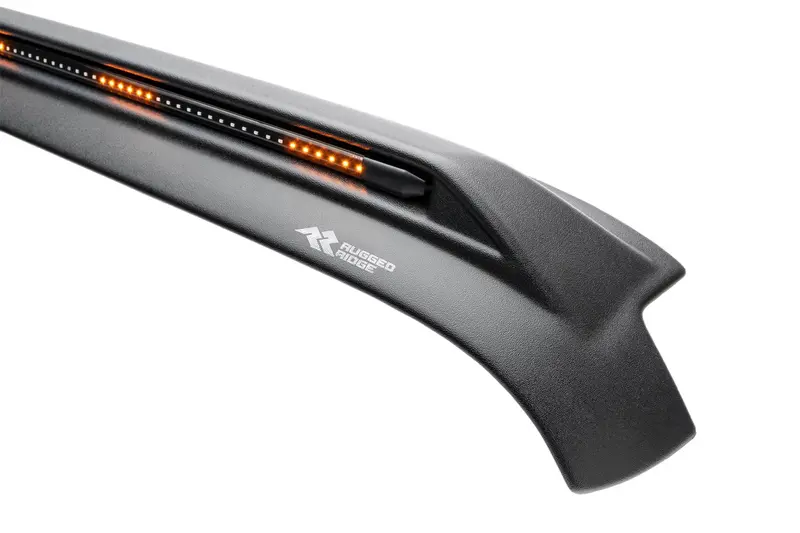 Rugged Ridge 11350.31 Black Thermoplastic Hood Light Shield Guard 1