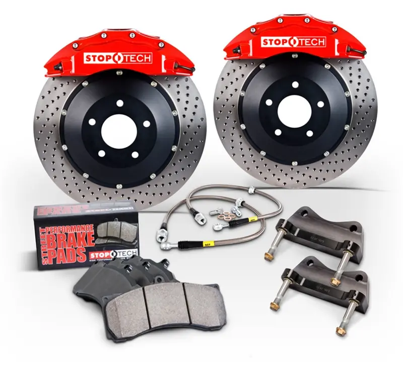 Stoptech 83.345.6100.54 Stoptech Big Brake Kit; Black Caliper; Slotted Two-Piece Rotor; Front 1