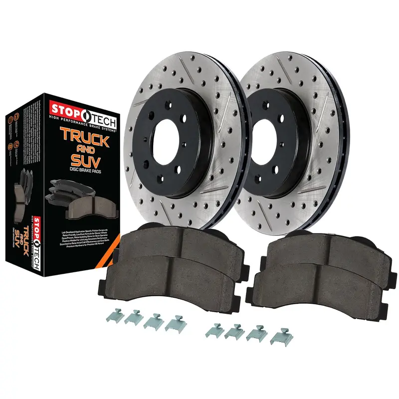 Stoptech 971.67035 Slotted And Drilled Front Brake Kit For Trucks 1