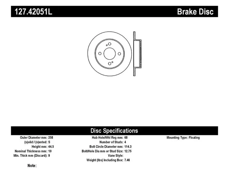 Stoptech Sport Drilled & Slotted Rear Left Brake Rotor – Part 127.42051L 1